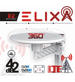 Antena Omnidireccional RED EAGLE ELIXA DVB-T/T2 360 DIRECT 