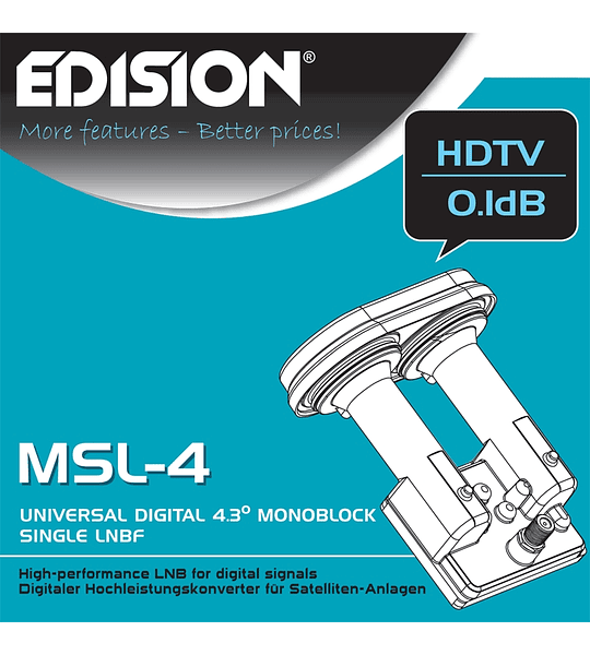 LNB MSL-4 SINGLE EDISION MONOBLOCK 4.3