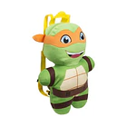 Mochila Pré-Escolar 3d Peluche Tartarugas Ninja MichelAngelo 38 cm 1