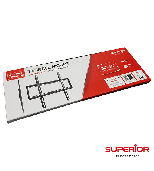 SUPERIOR SUPORTE LCD/LED 32/55" FIXO SLIM  VESA 400/400 35KG