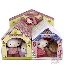 Kit Peluche Hello Kitty e amigos nas casinhas