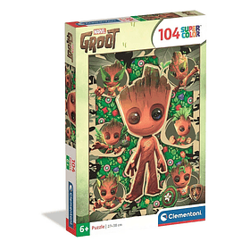 Puzzle Clementoni Marvel Groot Super Color 27x38cm 104 peças