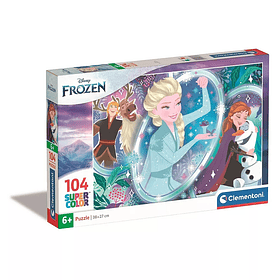 Puzzle Disney Frozen Spell Super Color 38x27cm 104 peças