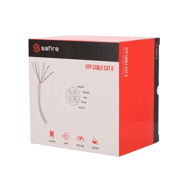 Cabo UTP CAT6 CCA 23AWG Cinzento 100 mts SAFIRE 2