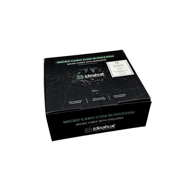 Micro Cabo Coaxial 100mts CU PVC Branco com blindagem – IDEALSAT 2