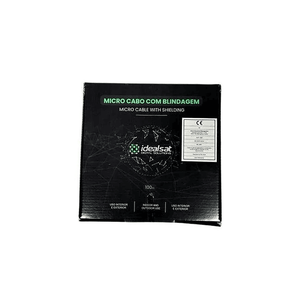 Micro Cabo Coaxial 100mts CU PVC Branco com blindagem – IDEALSAT 3