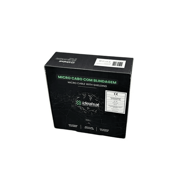 Micro Cabo Coaxial 100mts CU PVC Branco com blindagem – IDEALSAT 4