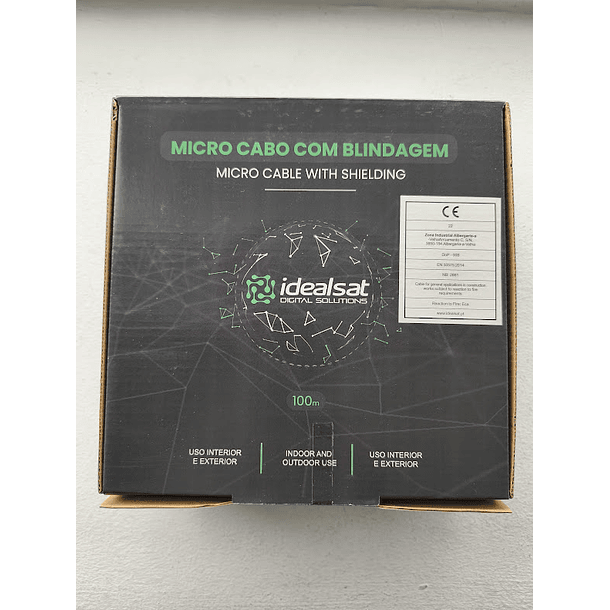 Micro Cabo Coaxial 100mts CU PVC Branco com blindagem – IDEALSAT 5