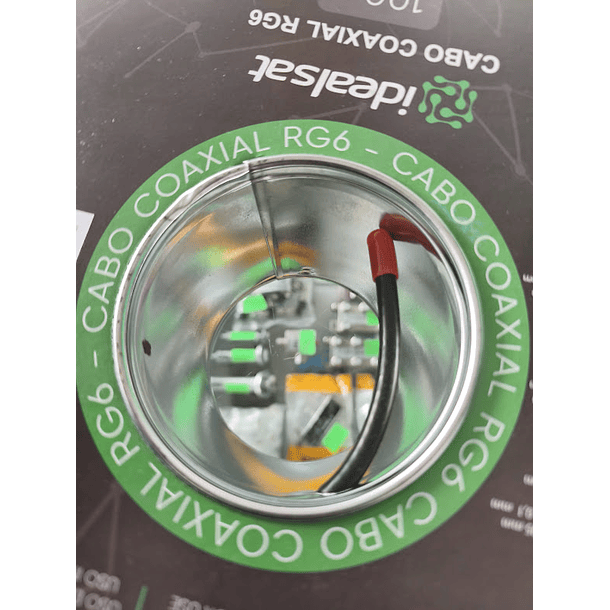 Cabo coaxial RG 6 preto PE  100 mts IDEALSAT 6