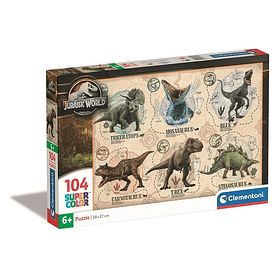 Puzzle Clementoni Jurassic World Super Color 38x27cm 104 peças