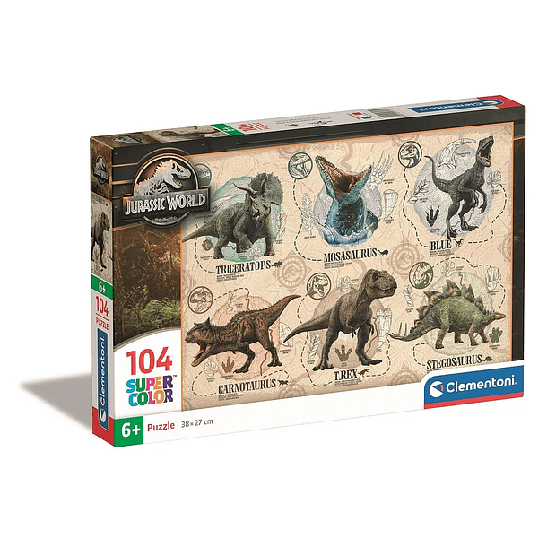 Puzzle Clementoni Jurassic World Super Color 38x27cm 104 peças 1
