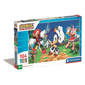 Puzzle Clementoni Sonic,Knuckles & Amy Super Color 38x27cm 104 peças