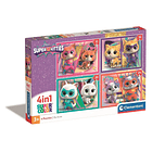 Puzzle Clementoni Disney Junior Super Kitties SuperColor 4in1 4 puzzles 12+16+20+24 peças 1