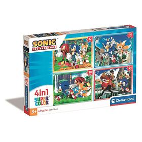 Puzzle Clementoni Sonic The Hedgehog Save The Day SuperColor 4in1 4 puzzles 12+16+20+24 peças