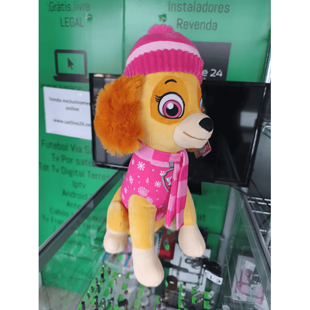 Peluche Patrulha Pata Skye de Inverno 45cm sentado 5
