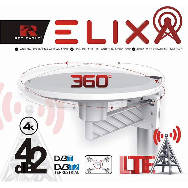3 x Antena Omnidireccional RED EAGLE ELIXA DVB-T/T2 360 DIRECT (35.00€/UND) 2