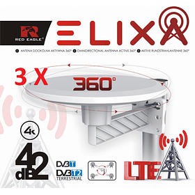 3 x Antena Omnidireccional RED EAGLE ELIXA DVB-T/T2 360 DIRECT (35.00€/UND)
