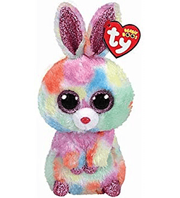 Peluche TY Beanie Boos Bunny Colorida Glitter Eyes BagClip Bloomy 8 cm