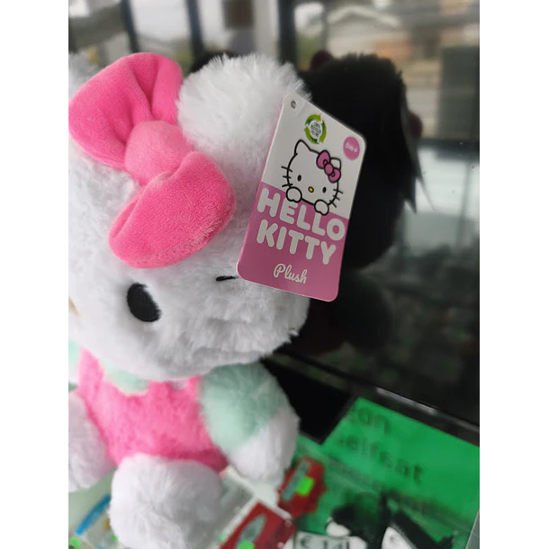 Peluche Hello Kitty Fluffy Laço Rosa 28cm 5