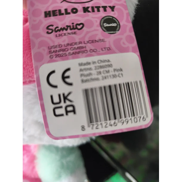 Peluche Hello Kitty Fluffy Laço Rosa 28cm 6
