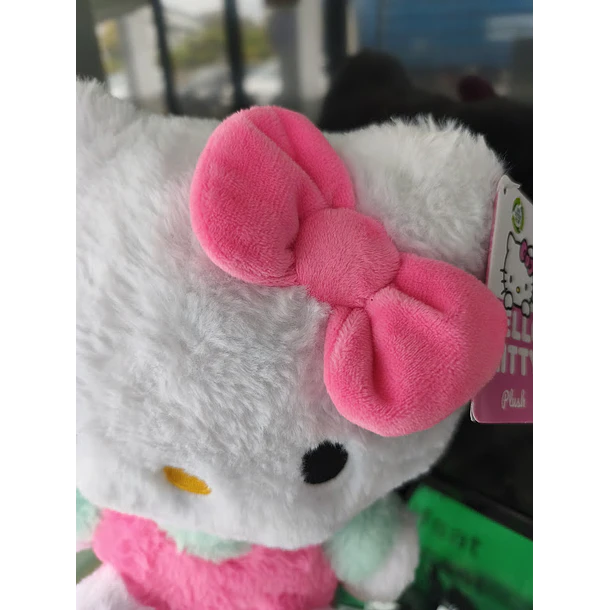 Peluche Hello Kitty Fluffy Laço Rosa 28cm 8