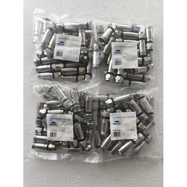 Ficha de compressão RG6 4 - DAXIS Pack de 100 unidades 3