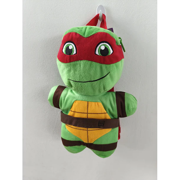 Mochila Pré-Escolar 3d Peluche Tartarugas Ninja Rafaello 38 cm 4