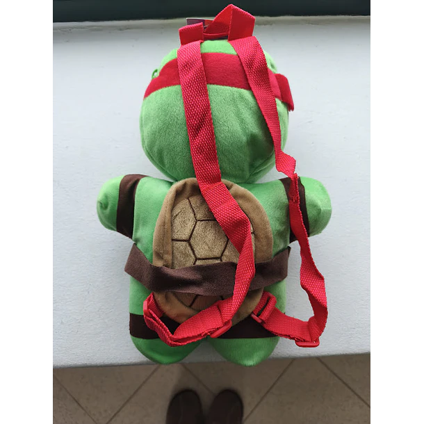 Mochila Pré-Escolar 3d Peluche Tartarugas Ninja Rafaello 38 cm 10