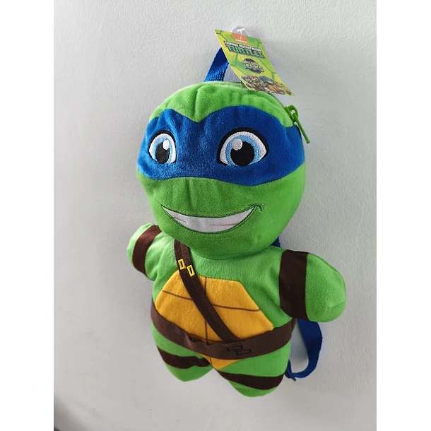 Mochila Pré-Escolar 3d Peluche Tartarugas Ninja Leonardo 38 cm 3