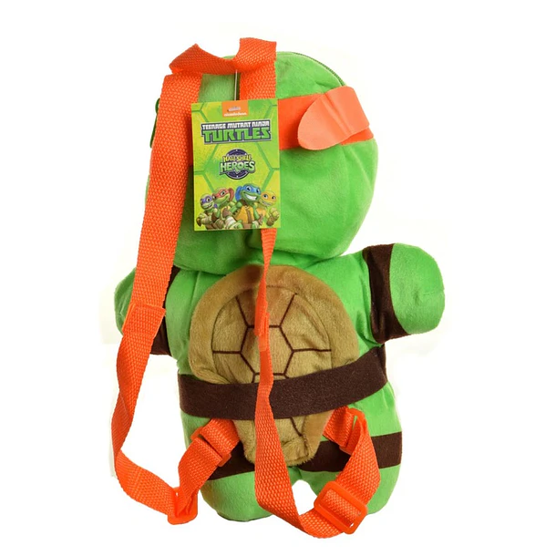Mochila Pré-Escolar 3d Peluche Tartarugas Ninja MichelAngelo 38 cm 3