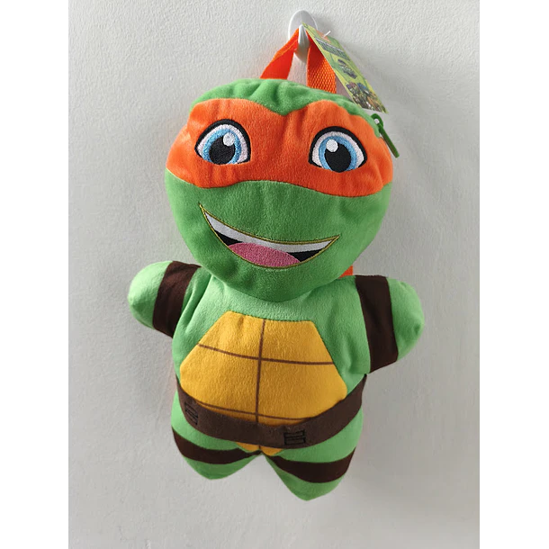 Mochila Pré-Escolar 3d Peluche Tartarugas Ninja MichelAngelo 38 cm 4