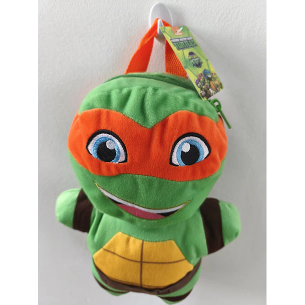 Mochila Pré-Escolar 3d Peluche Tartarugas Ninja MichelAngelo 38 cm 6