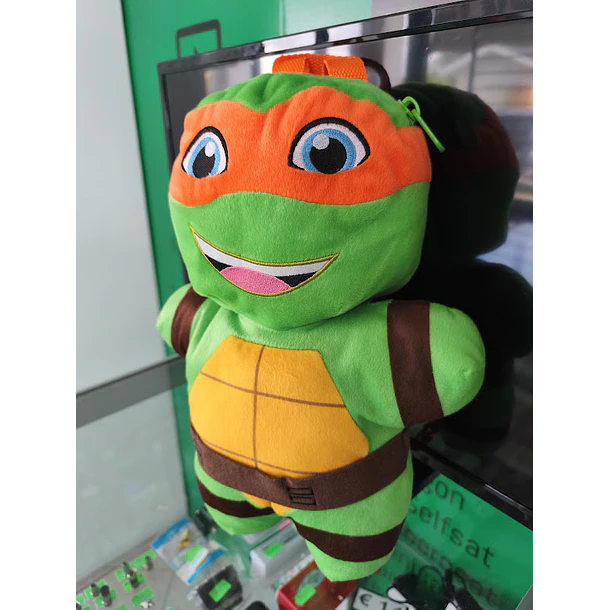 Mochila Pré-Escolar 3d Peluche Tartarugas Ninja MichelAngelo 38 cm 9
