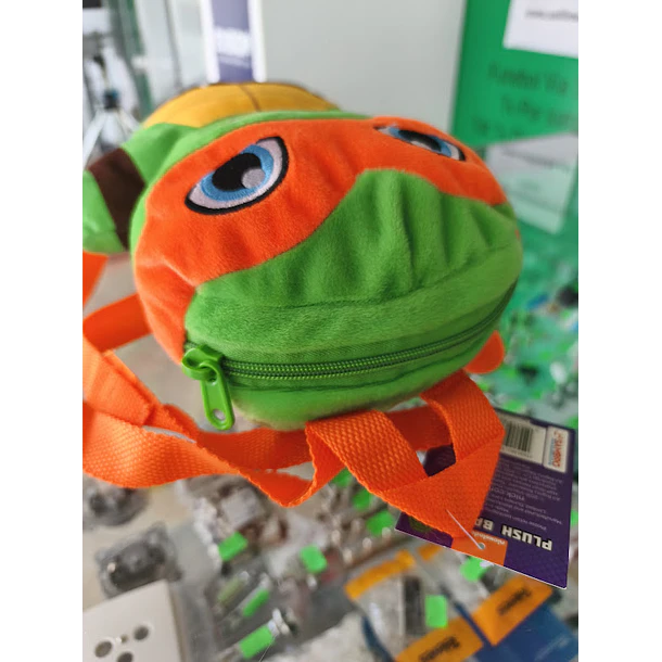 Mochila Pré-Escolar 3d Peluche Tartarugas Ninja MichelAngelo 38 cm 12
