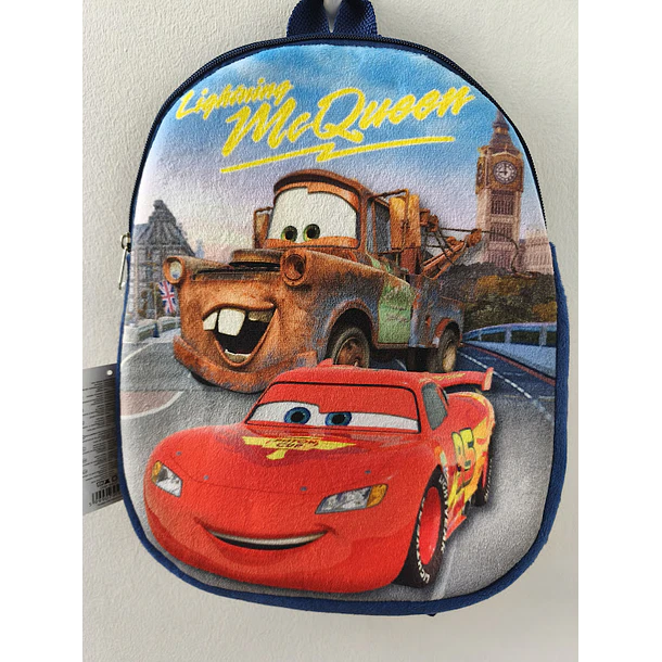 Mochila de Peluche Cars Faísca Mcqueen + Matter 32cm 1