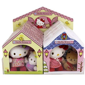 Kit Peluche Hello Kitty e amigos nas casinhas