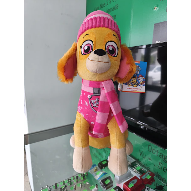 Peluche Patrulha Pata Skye de Inverno 45cm sentado 9