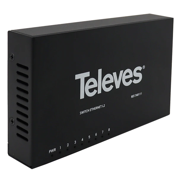 Televes Switch Ethernet L2, sem Gestão 8 portas, 10/100/1000 Mbps 768111 5