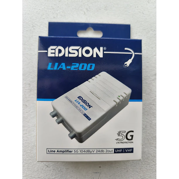AMPLIFICADOR DE INTERIOR EDISION LIA-200 5G UHF/VHF 24db 2out 12
