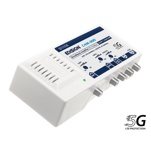 AMPLIFICADOR DE BANDA LARGA EDISION CAM-300 5G 2UHF 1VHF/FM 115dBμV 4