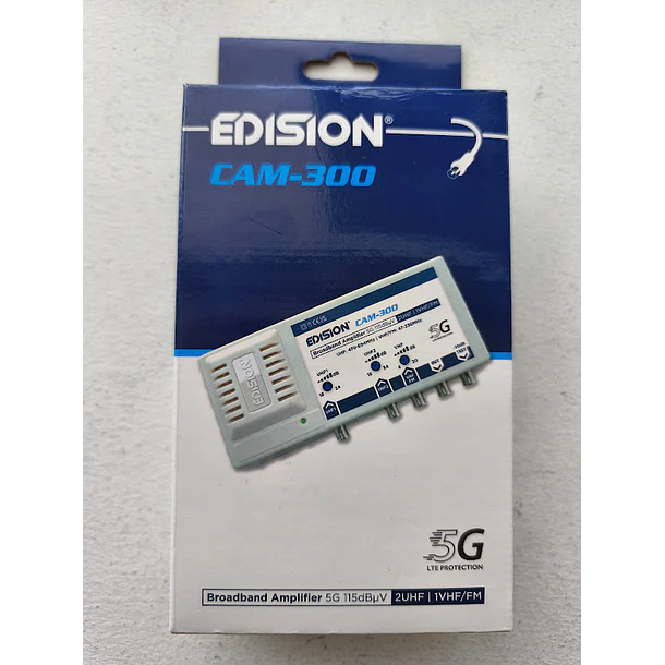 AMPLIFICADOR DE BANDA LARGA EDISION CAM-300 5G 2UHF 1VHF/FM 115dBμV 8