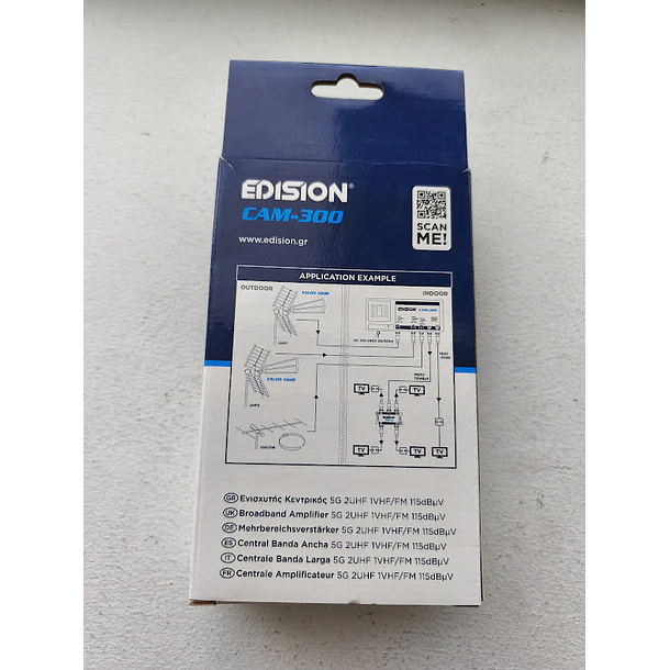 AMPLIFICADOR DE BANDA LARGA EDISION CAM-300 5G 2UHF 1VHF/FM 115dBμV 9