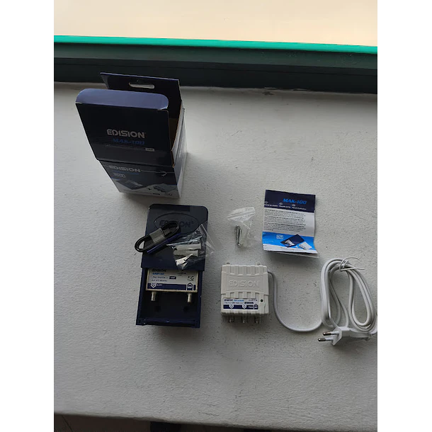 Kit amplificador de mastro EDISION MAK-100 5G 1UHF + fonte de alimentação 24V 17