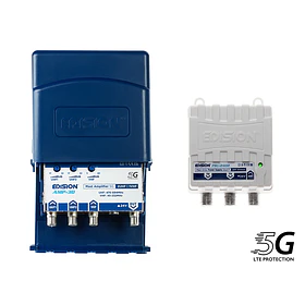 Kit amplificador de mastro EDISION MAK-300 5G 2UHF 1VHF + fonte de alimentação 24V