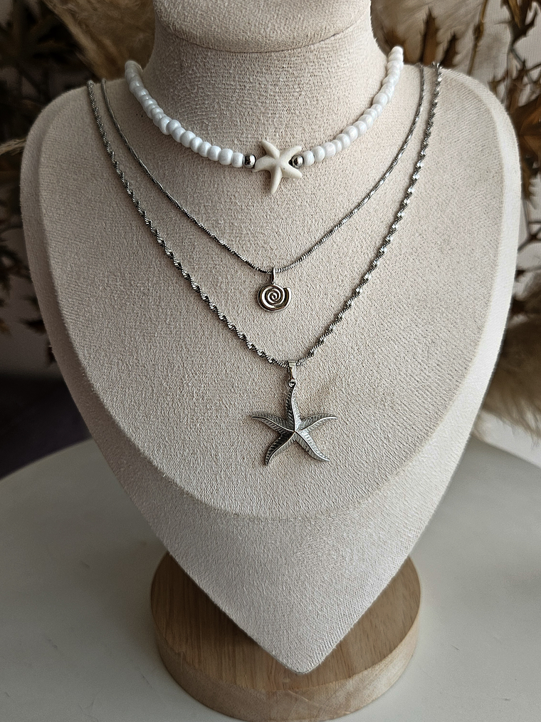 Chocker Mostacillas de mar silver  2