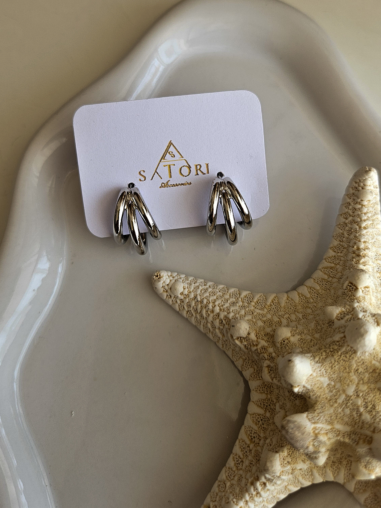 triple argollas Silver talla s 1