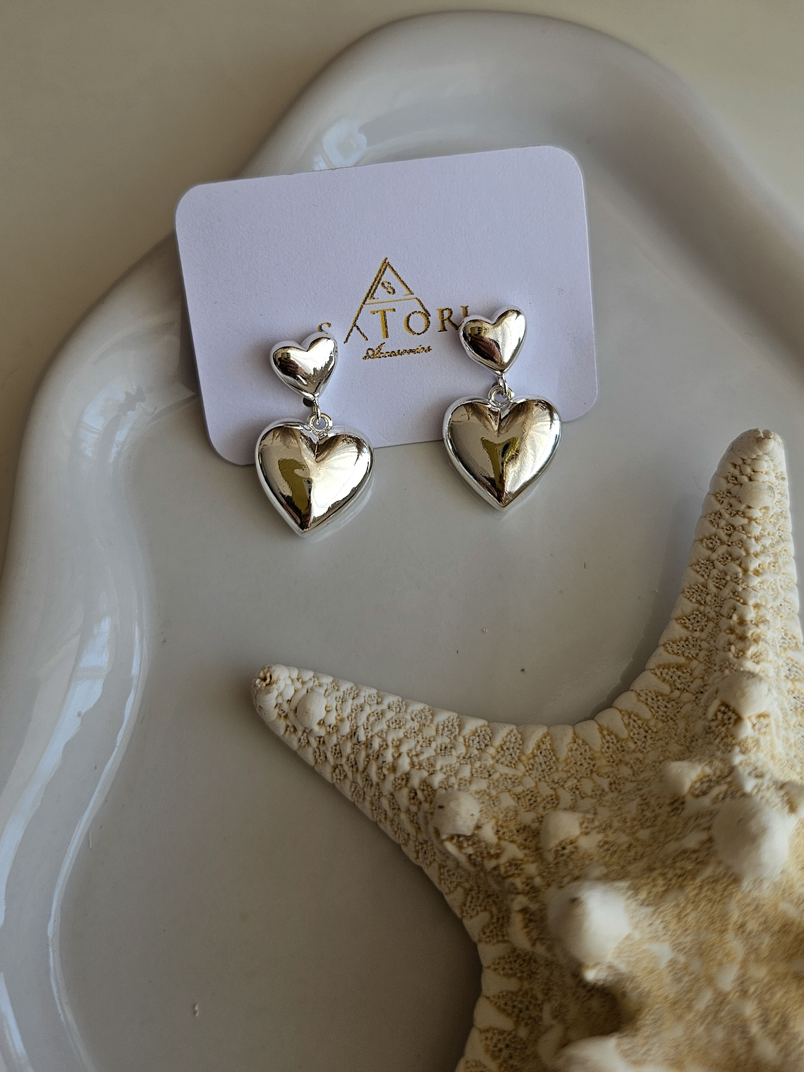 Aros corazones silver 1