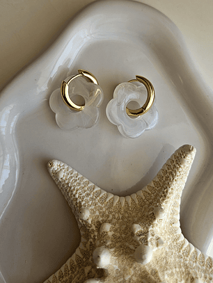 Argollas florales blanca