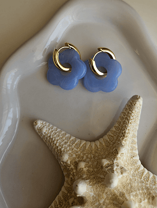 Argolla floral celeste