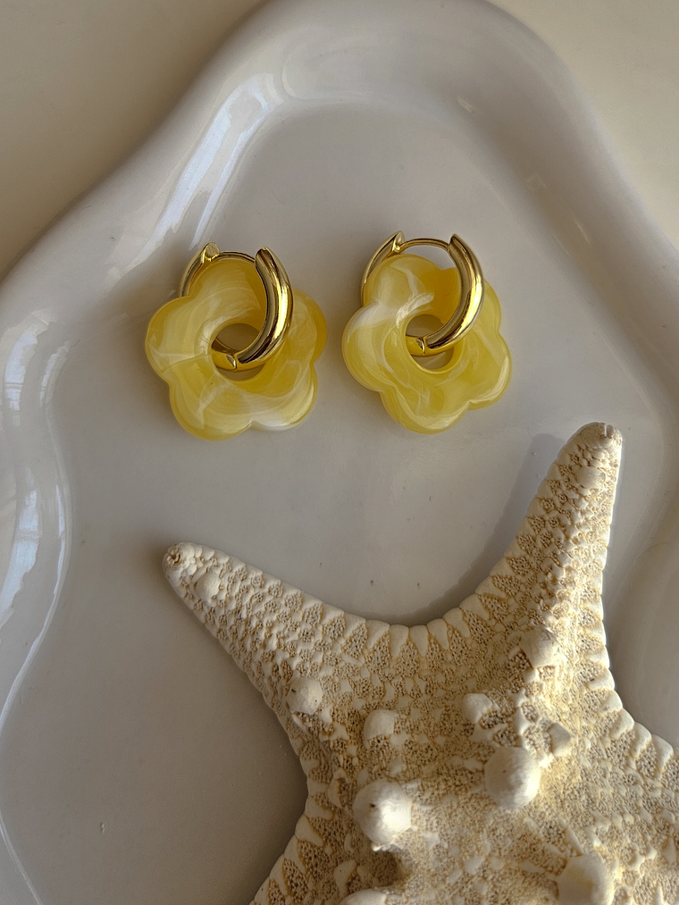 Argolla floral amarilla 1